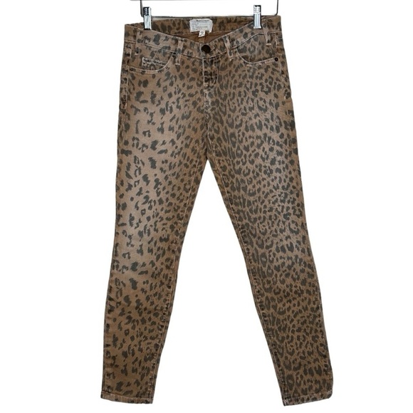 Current/Elliott Y2K Leopard Skinny Stiletto Jeans Sz 25 Indie Retro Low Rise - Picture 3 of 10